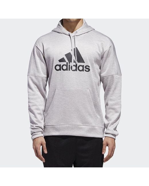 Adidas Gray Large Logo Printing Pattern Pullover for men