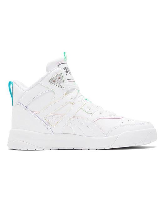 PUMA White Backcourt Mid Splicing Casual Shoes for men