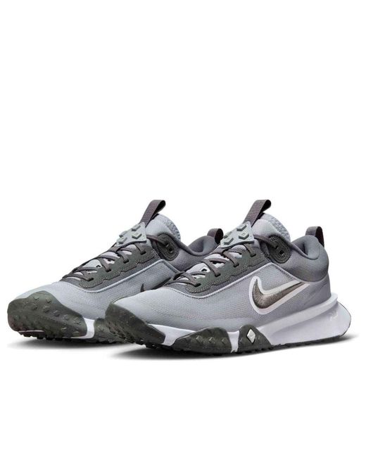 Nike Gray Air Diamond Varsity Turf Baseball Shoes for men