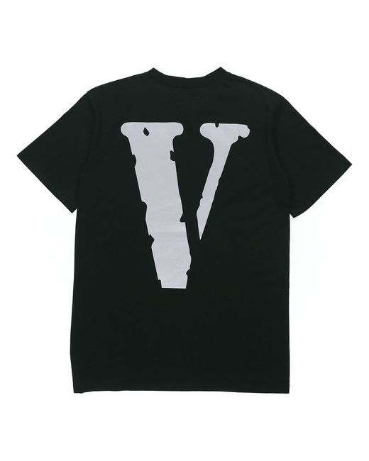 Vlone(GOAT) Black 3M Reflective Large Logo Short Sleeve Couple Style for men