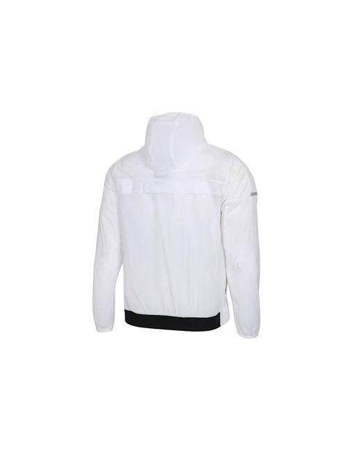 Adidas Blue Wb Light Logo Printing Woven Sports Hooded Jacket for men