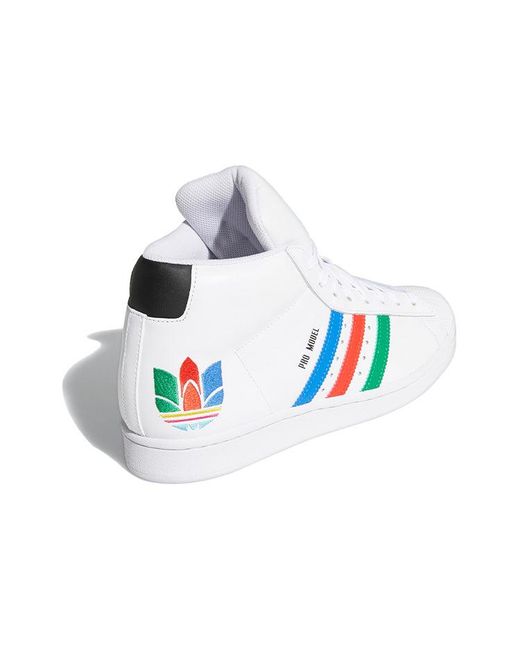 Adidas White Pro Model 'Colorful Trefoil for men