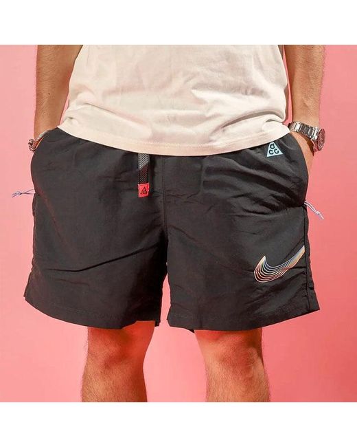 Nike Blue Outdoor Functional Waterproof Pocket Logo Athleisure Casual Sports Shorts for men