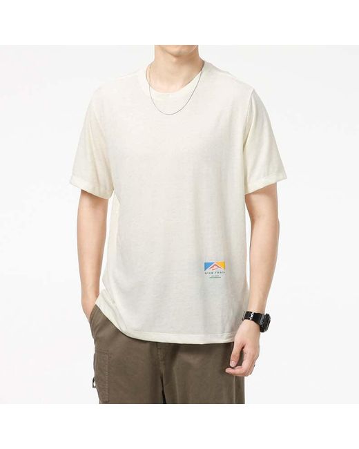 Nike White As U Nk Df Tee Db Trail Ssnl Cashmere Creamy for men