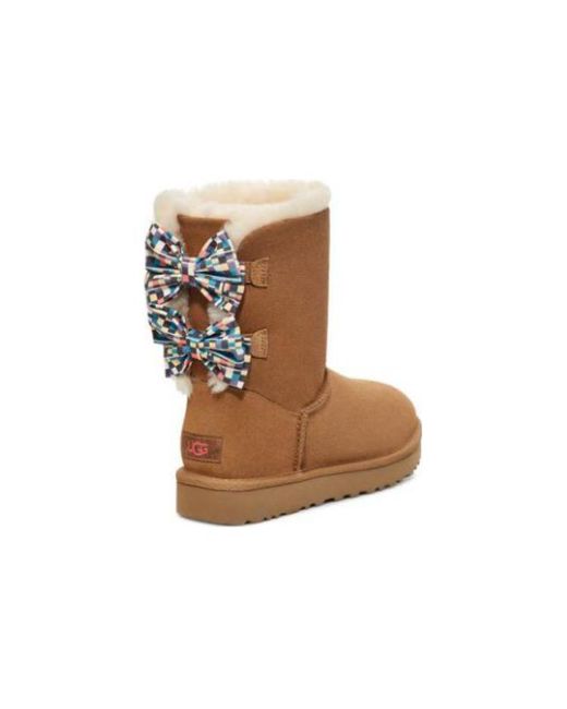 Ugg Brown (Wmns) Checkered Bow Snow Boots