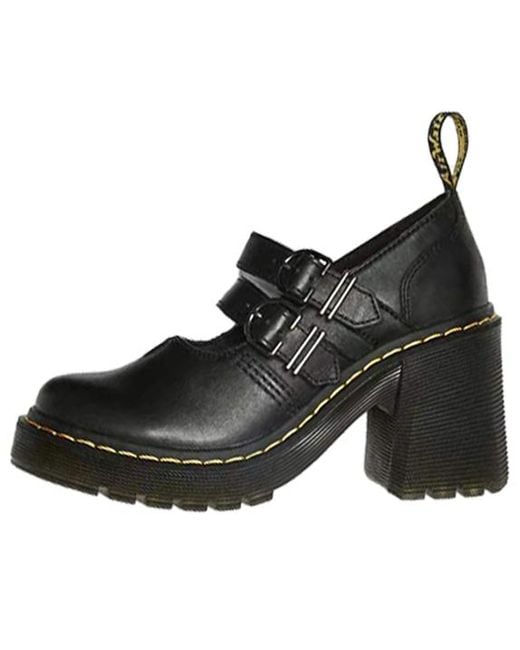 Dr. Martens Black (Wmns) Eviee Sendal Leather Heeled Shoes