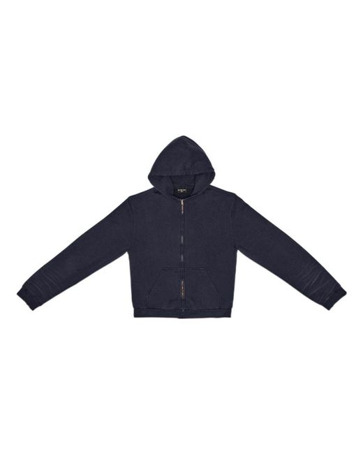 Balenciaga Blue Tab Worn-Out Zip-Up Hoodie for men