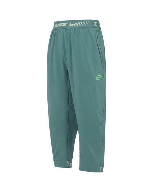 Nike Green Sport Clash Casual Fitness Training Sports Cropped Pants/Trousers for men
