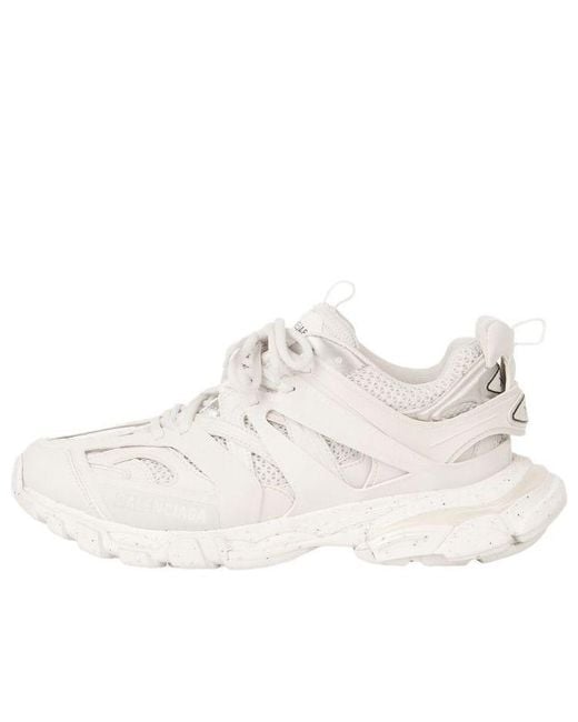 Balenciaga White Logo-Patch Lace-Up Sneakers