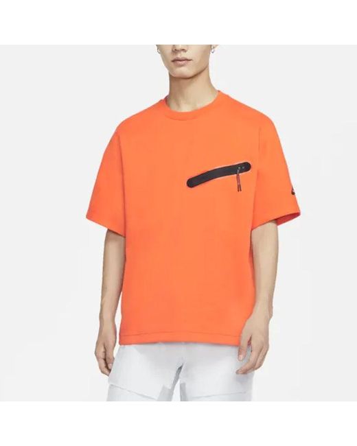 Nike Orange Sportswear Nsw Tech Fleece Short Sleeve for men