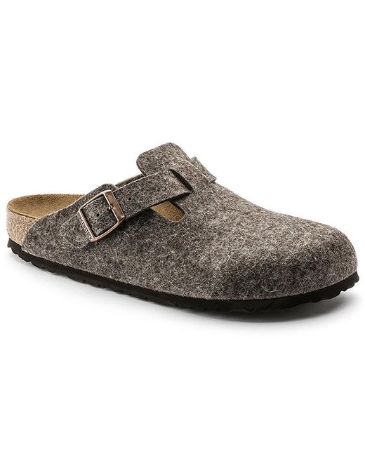 Birkenstock Brown Boston Regular 'Wool Felt Cacao' for men