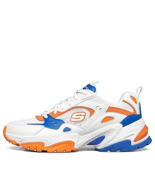 Skechers Stamina V2 Low Top Running Shoes White/orange/blue for Men | Lyst