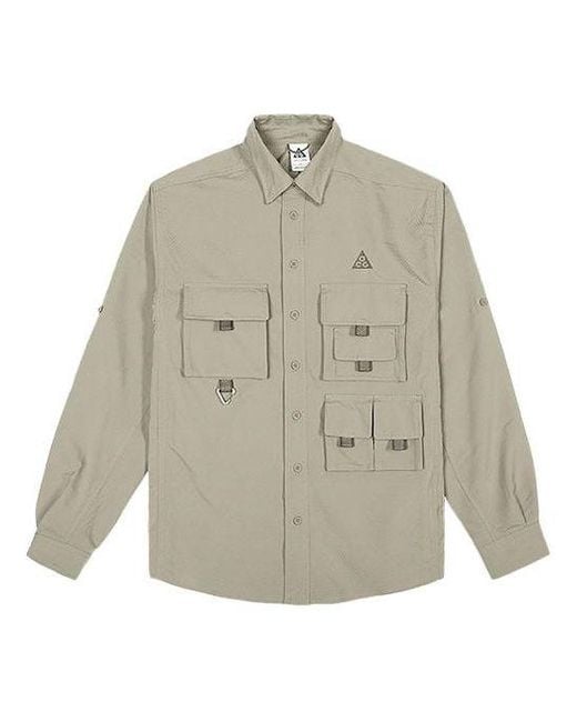 Nike Gray Acg Dri-Fit Adv Uv Devastation Trail Sports Functional Waterproof Pocket Long Sleeves Autumn Jacket for men