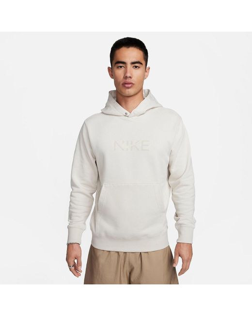 Nike White Sportswear French Terry Pullover Hoodie 'Light Bone' for men