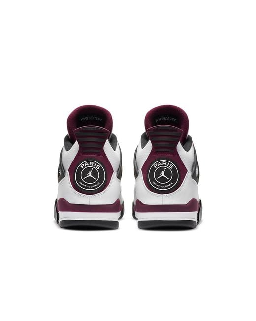Nike White 4 Retro X Paris Saint-Germain 'Bordeaux' for men