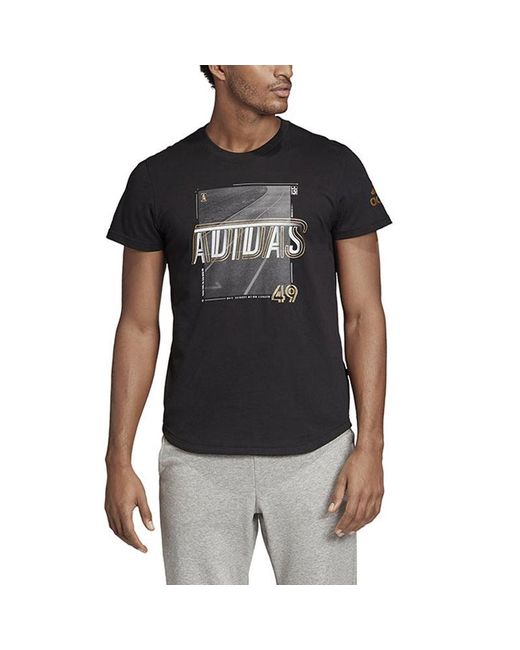 Adidas Black Running Training Sports Gym Round Neck Short Sleeve for men
