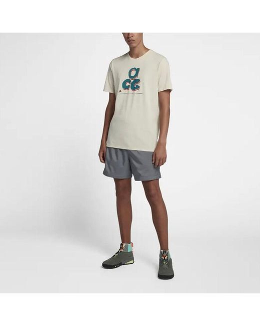 Nike Natural Pattern Printing Loose Short Sleeve T-Shirt Light Cream for men
