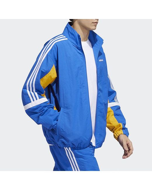 Adidas Blue Originals Globe Tt Sports Woven Jacket for men
