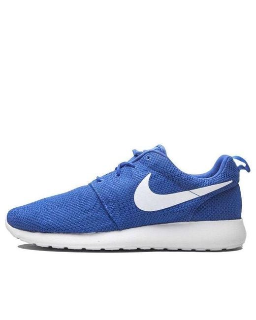 Nike Blue Roshe One Lightweight Shock Absorption Non-Slip Low Tops Casual 'Game Royal' for men