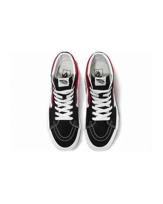 Vans Red Sk8-Hi Sidewall Logo Racing Suede Skate Shoes Racing' for men