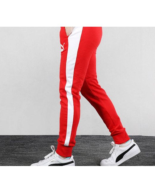 PUMA Red Iconic T7 Track Pants for men