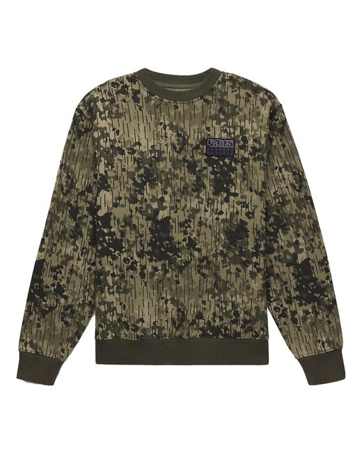 Vans Green Rain Camo Crew Sweatshirt for men
