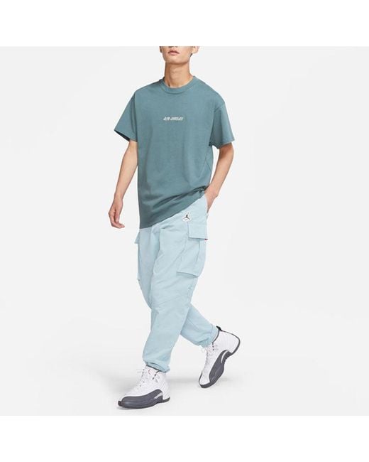 Nike Blue Utility Solid Color Big Pocket Cargo Casual Pants/Trousers Ocean Deep for men