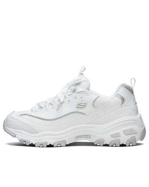 Skechers White (Wmns) D'Lites 1.0 Low Dad Shoes Gs