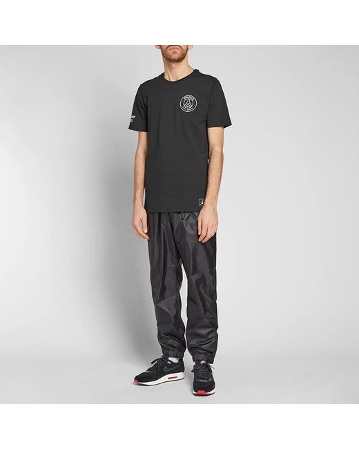 Nike Black X Psg Crossover Paris Saint-Germain Jump Large Logo Short Sleeve for men
