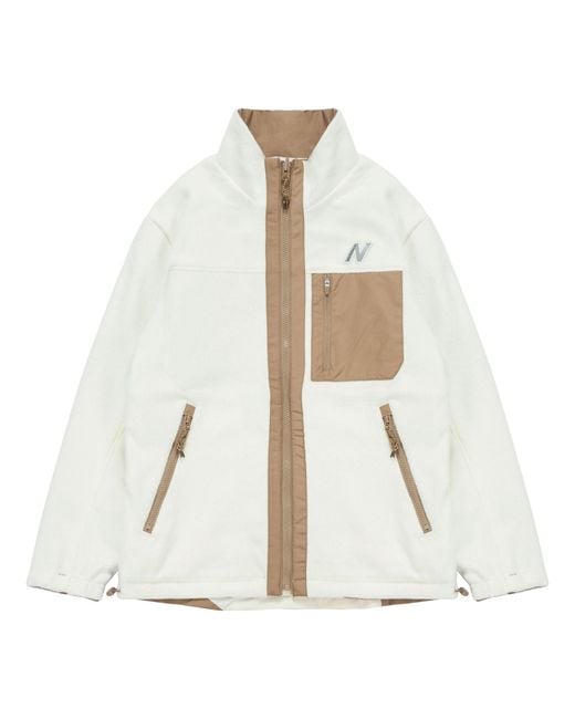New Balance White Contrasting Colors Jacket Couple Style