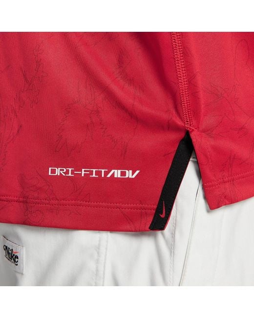 Nike Red Tiger Woods Dri-Fit Adv Golf Polo Shirt for men