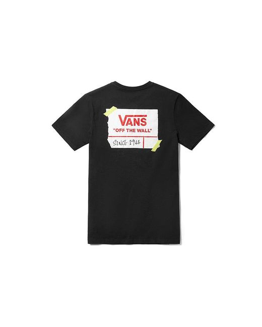 Vans Black Ap Diy Drop Short Sleeve Round Neck Couple Style for men