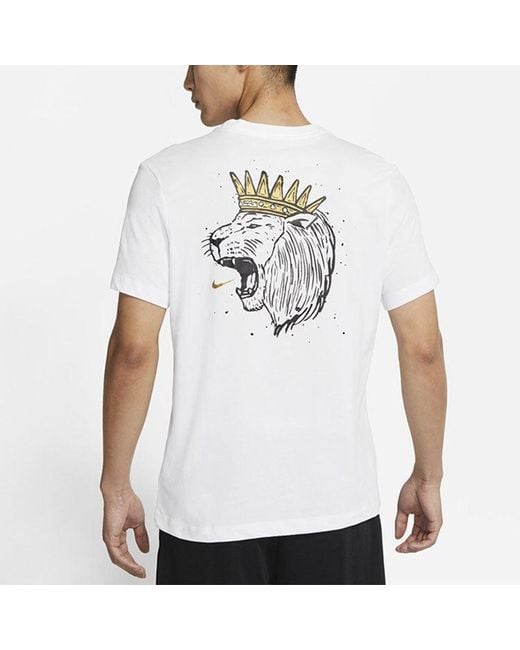 Nike White As Nk Dry Lbj Ssnl Logo Tee for men