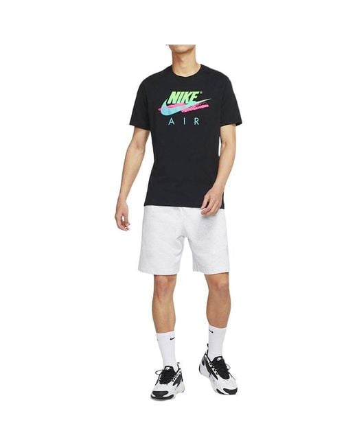 Nike Black Alphabet Logo Printing Round Neck Casual Short Sleeve for men