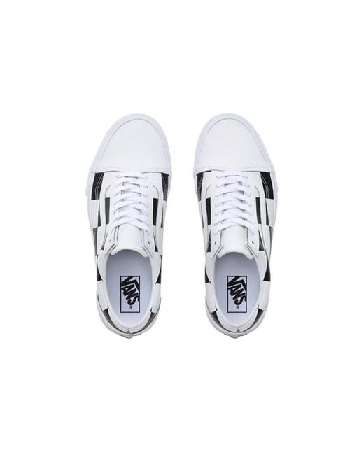 Vans White Old Skool 'Leather Check' for men