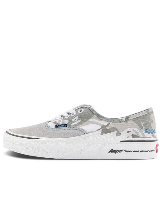 Vans White X Aape Authentic Bolt Sneakers for men