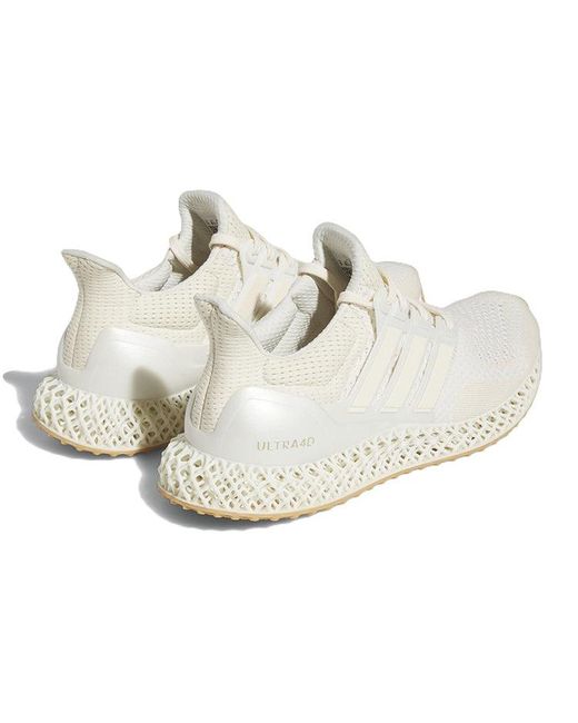 Adidas White Ultra 4D Running Shoes 'Wonder Metallic' for men