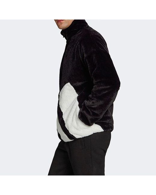 Adidas Black Faux Fur Logo Jacket for men