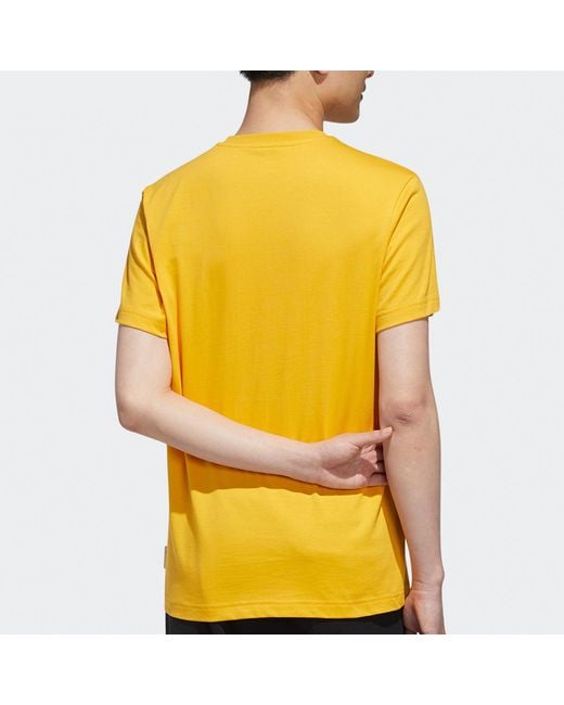 Adidas Yellow Neo X Crossover M Gdtm Tee Printing Round Neck Sports Short Sleeve for men