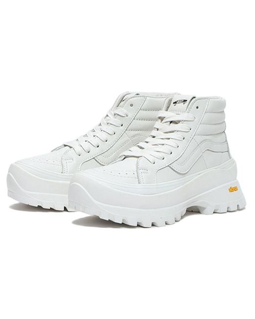 Vans White Virbram X Sk8-Hi Lx Wear-Resistant Non-Slip Casual Skateboarding Shoes for men
