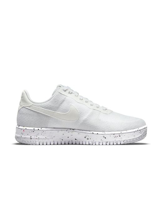 Nike White Air Force 1 Crater Flyknit Wolf' for men