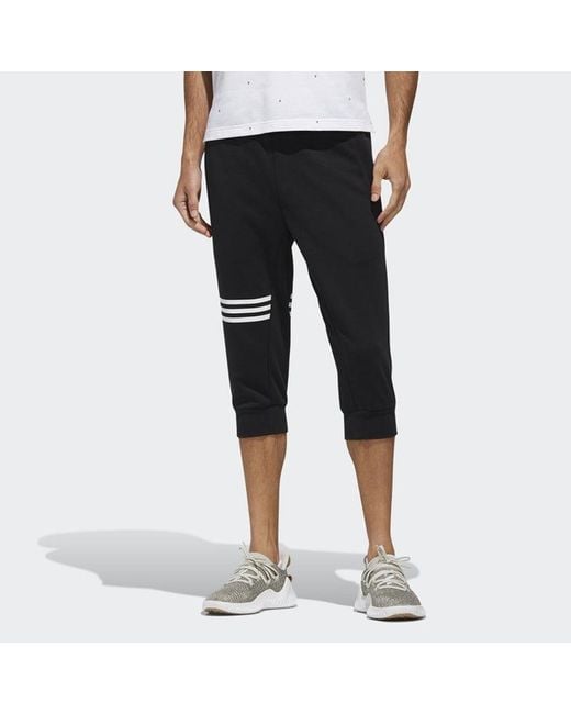 Adidas Black Ai Pnt 3 Dk Sports Running Stripe 3/ Knit Long Pants/Trousers for men