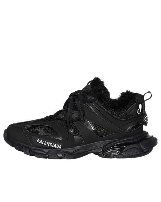 Balenciaga Black Track Sneaker 'Faux Fur' for men