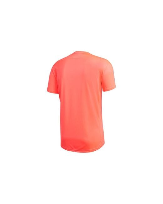 Adidas Pink Own The Run Tee Running Sports Reflective Stripe Round Neck Short Sleeve for men