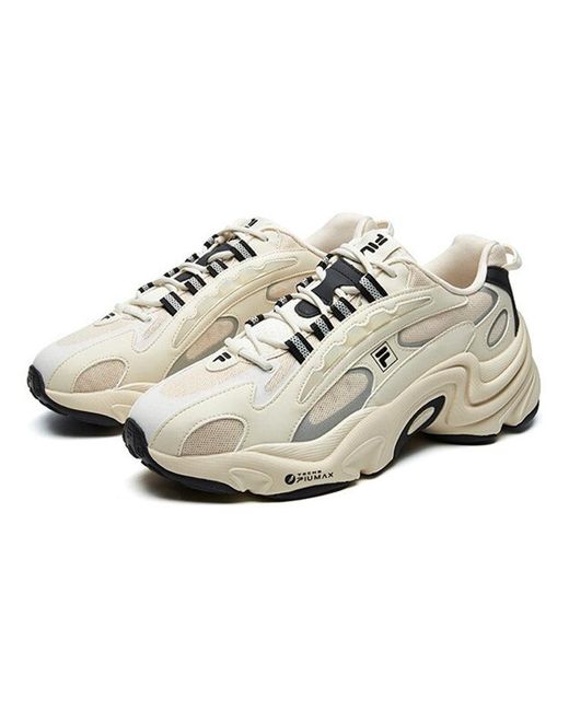 Fila White Fila Pantera Low Top Running Shoes for men