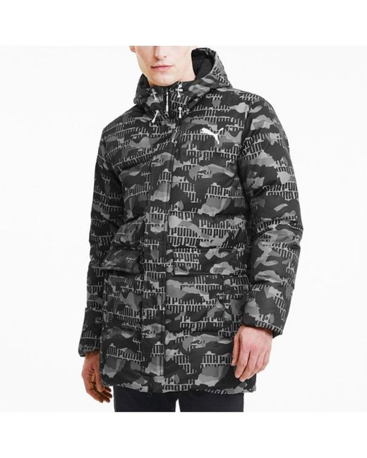 PUMA Black Camo Down Jacket for men