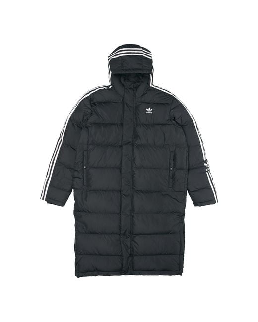 Adidas Gray Originals Long Down Side Logo Printing Mid-Length Sports Down Jacket for men