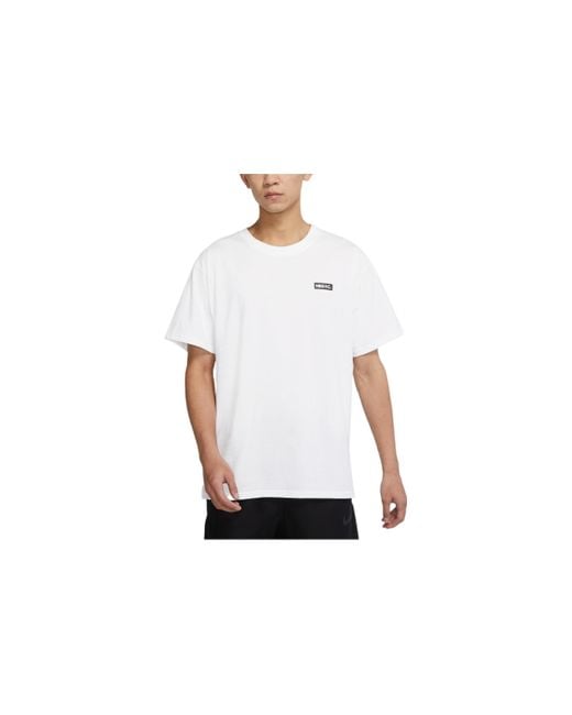 Nike White Front And Back Printing Round Neck Short Sleeve Soccer/Football T-Shirt for men