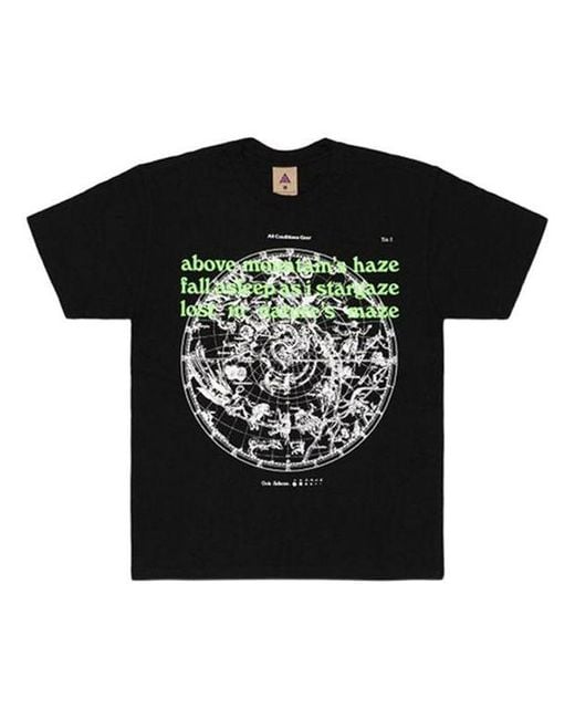 Nike Black Acg Stargaze Athleisure Casual Sports Round Neck Short Sleeve for men