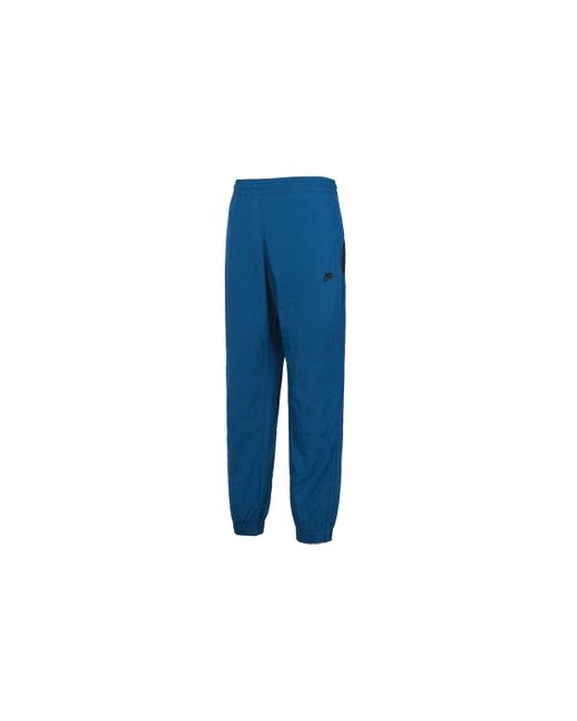 Nike Blue Sportswear Nsw Swoosh Woven Pant Zipper Pocket Bundle Feet Sports Pants for men